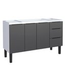 Ver imagem 1 de Gabinete de Aço Para Pia 140cm 3 Portas 3 Gavetas Jupter Cozimax Preto