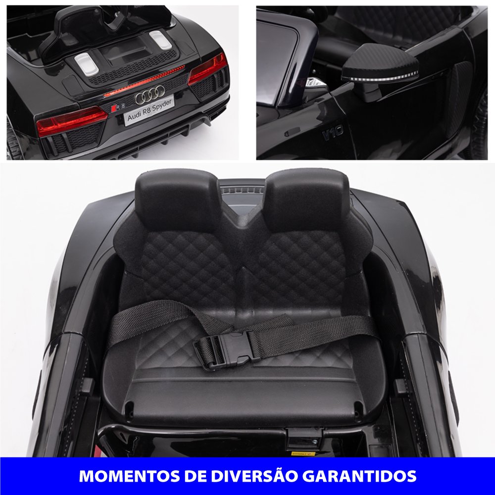 Carro Elétrico Infantil Audi R8 Preto 12v com Controle Remoto Zippy Toys - 5