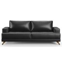 Ver imagem 1 de Sofá 180cm 3 Lugares Pés Curvos Santi Sintético D05 Preto - Mpozenato