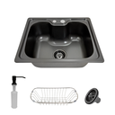 Ver imagem 1 de Pia Cuba Simples Cozinha Cor Preta Em Aço Inox 201 50x40 - Tubrax