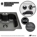 Ver imagem 6 de Pia Cuba Simples Cozinha Cor Preta Em Aço Inox 201 50x40 - Tubrax
