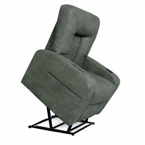 Poltrona Lift Elevação Rover Reclinável Elétrica Suede Cinza - Sallar Home