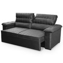 Ver imagem 4 de Sofá Retrátil Reclinável 2 Lugares com Molas 1,80m Quantum Suede Velut Cinza - King House