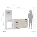 Ver imagem 3 de Cômoda Penteadeira Lisboa 8 Gavetas com Espelho 209x160cm Creme/Branco 250798