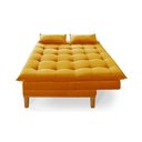 Ver imagem 5 de Sofá Cama Reclinável Melim 2 Lugares Confortável Suede Pés de Madeira