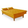 Sofá Cama Reclinável Melim 2 Lugares Confortável Suede Pés de Madeira - 3