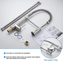 Ver imagem 5 de Torneira Gourmet Cozinha Monocomando 50cm Luxo Inox Escovado