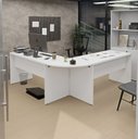 Ver imagem 1 de Mesa Escrivaninha em L Canto Arredondado 1400x600 Netmobil - Branco