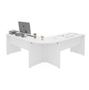 Ver imagem 5 de Mesa Escrivaninha em L Canto Arredondado 1400x600 Netmobil - Branco