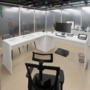 Ver imagem 2 de Mesa Escrivaninha em L Canto Arredondado 1400x600 Netmobil - Branco
