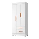 Ver imagem 2 de Roupeiro 3 Portas Lite 76cm 30463 com 2 Gavetas - Branco Móveis Leão