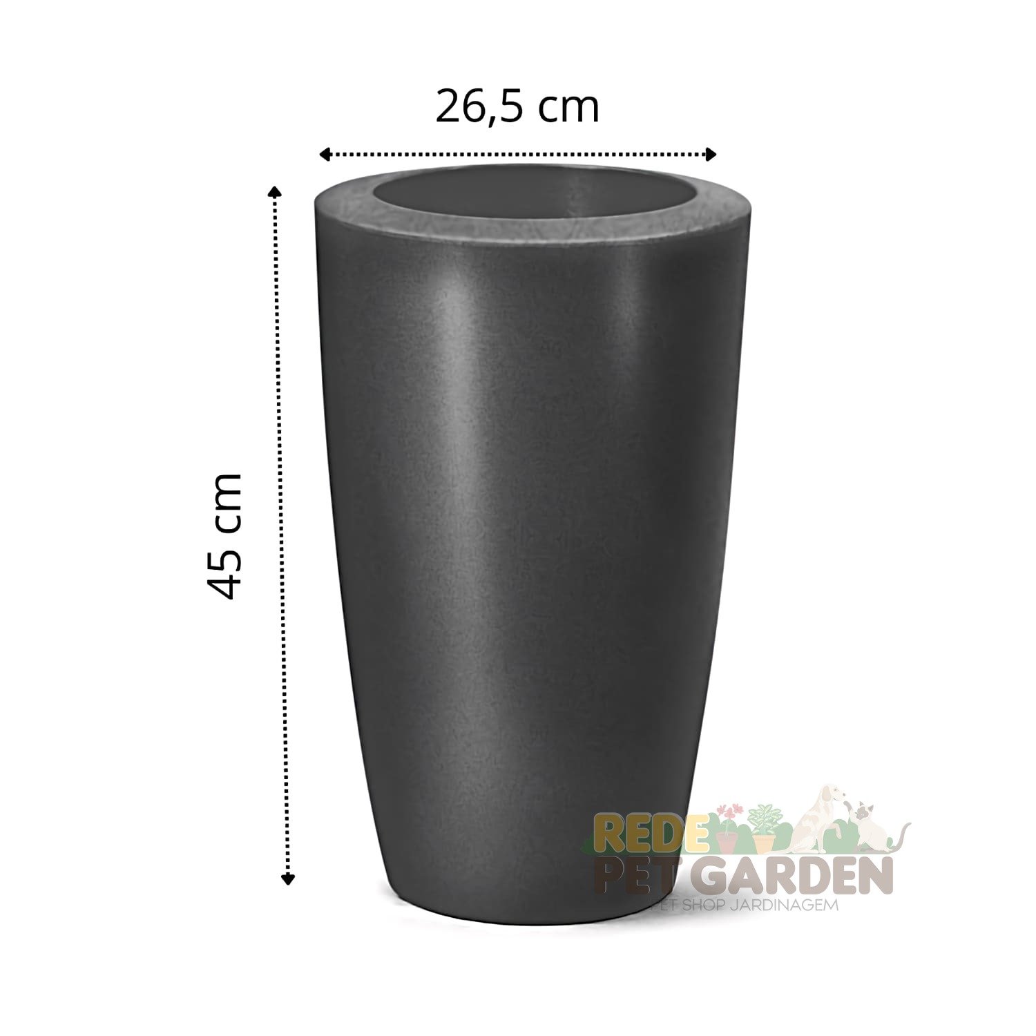 Vaso Para Planta Polietileno Nutriplan Cônico Preto - 2