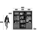 Ver imagem 3 de Guarda Roupa Casal 6 Portas e 8 Gavetas New Vértice/messina Branco - Novo Horizonte