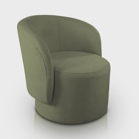 Poltrona Orgânica para Sala Confortável e Reforçada Tecido Bouclé Clair
