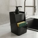 Ver imagem 2 de Dispenser de Detergente Slim com Suporte para Esponja – Organizador de Pia Compacto em Preto 500ml