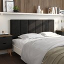 Ver imagem 1 de Cabeceira Painel Estofada Almofadada para Cama de Casal 1,40 - Preto