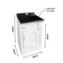 Ver imagem 2 de Gabinete Tanque Esfregador 20L Área de Serviço Branco/Preto 004