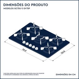 Cooktop a Gás 5 Bocas Prata Home Pro Electrolux GC75U Bivolt 63755HBA088 - 10