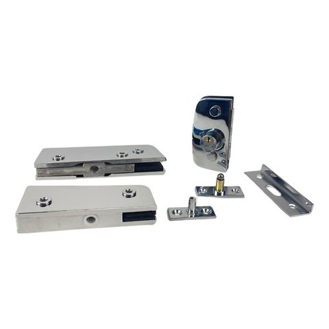 Kit 01 Instalação Porta de Vidro Pivotante V/a - Cromado - Aluminio