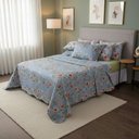 Ver imagem 4 de Kit Cobre Leito Casal Queen Dupla Face 03 Peças Envio Rápido:Azul Flores