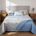 Ver imagem 6 de Kit Cobre Leito Casal Queen Dupla Face 03 Peças Envio Rápido:Azul Flores