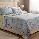 Ver imagem 7 de Kit Cobre Leito Casal Queen Dupla Face 03 Peças Envio Rápido:Azul Flores
