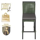 Ver imagem 4 de 6 Banqueta em Alumínio Roma Preta Corda Náutica Tecido 11 Verde