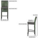 Ver imagem 2 de 6 Banqueta em Alumínio Roma Preta Corda Náutica Tecido 11 Verde