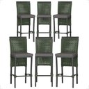 Ver imagem 1 de 6 Banqueta em Alumínio Roma Preta Corda Náutica Tecido 11 Verde