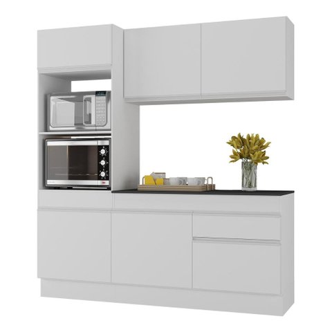 Armário de Cozinha Compacta 3 Peças com Rodapé Mp2177 Made Multimóveis Branco