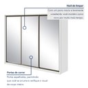 Ver imagem 5 de Guarda Roupa Casal com 3 Espelhos 3 Portas de Correr 6 Gavetas 270,5cm Spazio Super Glass 100% MDF