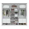 Guarda Roupa Casal com 3 Espelhos 3 Portas de Correr 6 Gavetas 270,5cm Spazio Super Glass 100% MDF - 15