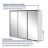 Guarda Roupa Casal com 3 Espelhos 3 Portas de Correr 6 Gavetas 270,5cm Spazio Super Glass 100% MDF - 4