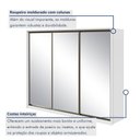Ver imagem 5 de Guarda Roupa Casal 3 Portas de Correr 6 Gavetas com Espelho 100% MDF Spazio Super Glass Yescasa Branco