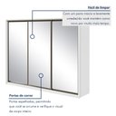 Ver imagem 6 de Guarda Roupa 3 Espelhos 3 Portas de Correr 6 Gavetas 270,5cm 100% MDF Spazio Super Glass Yescasa