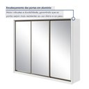 Ver imagem 6 de Guarda Roupa Casal com 3 Espelhos 3 Portas de Correr 6 Gavetas 270,5cm Spazio Super Glass 100% MDF