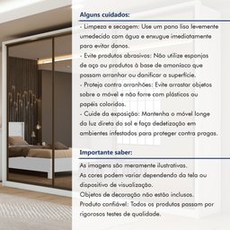 Guarda Roupa 3 Espelhos 3 Portas de Correr 6 Gavetas 270,5cm 100% MDF Spazio Super Glass Yescasa Branco - 15
