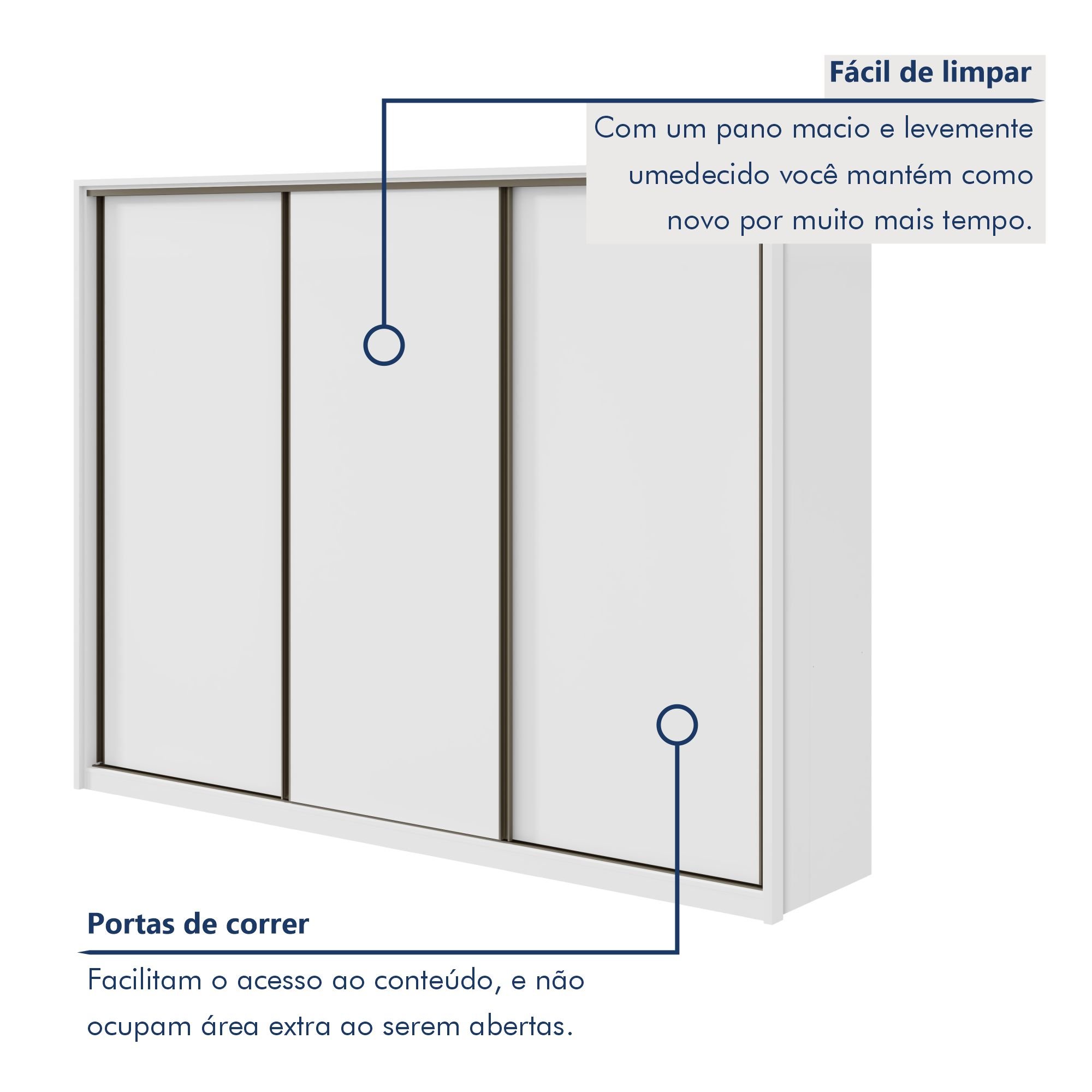 Guarda Roupa Casal 3 Portas de Correr 6 Gavetas 270,5cm Spazio   - 4