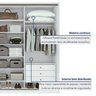 Guarda Roupa Casal 3 Portas de Correr 6 Gavetas 270,5cm Spazio 100% MDF - 10