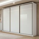 Ver imagem 3 de Guarda Roupa Casal 3 Portas de Correr 6 Gavetas 270,5cm 100% MDF Spazio Yescasa