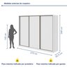 Guarda Roupa Casal 3 Portas de Correr 6 Gavetas 270,5cm Spazio 100% MDF - 11