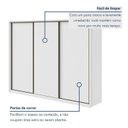 Ver imagem 6 de Guarda-Roupa Casal 3 Portas de Correr 6 Gavetas MDF 270cm Spazio Yescasa Branco