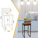 Ver imagem 2 de Kit 4 Banquetas Quadrada Junco Cappuccino para Balcão Ilha Cozinha Área Gourmet Bancada Piscina Bar