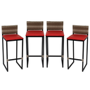 Ver imagem 1 de Kit 4 Banquetas Quadrada Junco Cappuccino para Balcão Ilha Cozinha Área Gourmet Bancada Piscina Bar