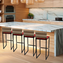 Ver imagem 6 de Kit 4 Banquetas Quadrada Junco Cappuccino para Balcão Ilha Cozinha Área Gourmet Bancada Piscina Bar