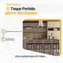 Ver imagem 3 de Kit 4 Banquetas Quadrada Junco Cappuccino para Balcão Ilha Cozinha Área Gourmet Bancada Piscina Bar