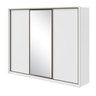Guarda Roupa Casal com Espelho 3 Portas de Correr 6 Gavetas 270,5cm Spazio Glass Espresso Móveis 100% MDF - 16