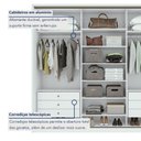 Ver mais imagens de Guarda-Roupa Casal 3 Portas de Correr 6 Gavetas com Espelho MDF 270,5cm Spazio Yescasa Branco