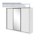 Ver imagem 6 de Guarda Roupa Casal com Espelho 3 Portas de Correr 6 Gavetas 270,5cm Spazio Glass Espresso Móveis 100% MDF