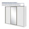 Guarda Roupa Casal com Espelho 3 Portas de Correr 6 Gavetas 270,5cm Spazio Glass Espresso Móveis 100% MDF - 6